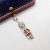 Sterling Silver and Enamel Beefeater Figurine Charm Pendant Vintage c1970
