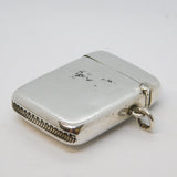 Victorian Sterling Silver Bulldog Pattern Vesta Case Antique 1901 Birmingham