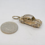 Sterling Silver Beetle Motor Car Charm Pendant Vintage c1970s