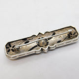 20th Century Sterling Silver & Paste Set Floral Dress Brooch Antique c1920s