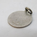 Sterling Silver Blue Enamel St Christopher Pendant Vintage c1970s