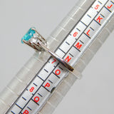 Sterling Silver Blue & White Sapphire Dress Ring Vintage c1970 Size N