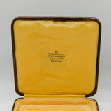 Victorian Large Leather Bound Square Jewellery Box Antique c1900
