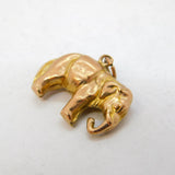 20th Century 9ct Rose Gold Lucky Elephant Charm Pendant Antique c1920s