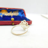 Handmade Sterling Silver Ethnic Style Floral Band Ring Vintage c1970