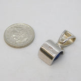 Sterling Silver Blue Paste Stone Set Drop Charm Pendant Vintage c1970s