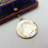 Silver Dipped Authentic Italian 5 Lire Coin Charm Pendant 1923