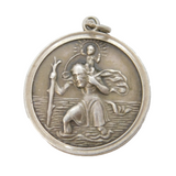 Sterling Silver St Christopher Travel Charm Pendant Vintage c1970s