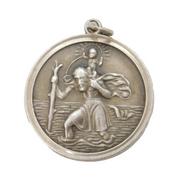 Sterling Silver St Christopher Travel Charm Pendant Vintage c1970s