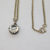 Victorian Sterling Silver & Paste Set Drop Pendant Necklace Antique c1880s
