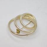 Sterling Silver Interlinked Graduating Circles Modernist Brooch Vintage c1990