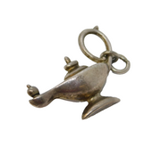 Sterling Silver Aladdin's Lamp Charm Pendant Vintage c1970