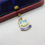 Sterling Silver and Enamel Buckfast Abbey Shield Charm Pendant Vintage c1970