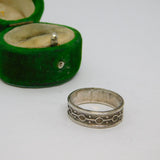 Sterling Silver Patterned & Textured Band Ring Vintage c1970 Size O 1/2