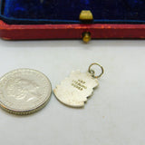 Sterling Silver and Coloured Enamel Travel Shield 'Evesham' Charm Vintage c1970