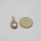 Sterling Silver Oval Faceted White Topaz Charm Or Pendant Modern c1990s