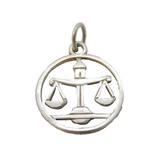 Sterling Silver Libra Scales of Justice Charm Pendant Vintage c1970