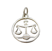 Sterling Silver Libra Scales of Justice Charm Pendant Vintage c1970