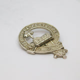 Victorian Silver Plated Clan McDonald Kilt Brooch Antique c1880's