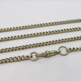 Victorian Silver Plated Curb Link Long Guard Muff Chain Antique c1880s 128cm