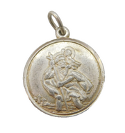 Sterling Silver St Christopher Travel Charm Pendant Vintage c1970s
