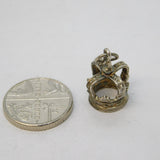 Sterling Silver Royal Crown Charm Pendant Vintage c1970