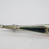 Edwardian Sterling Silver & Agate Set Scottish Dirk Brooch Antique Birmingham