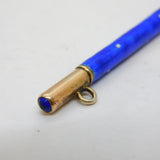 Art Deco Sterling Silver Gilt Guilloche Enamel Propelling Pencil Antique c1920s