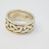 Sterling Silver Celtic Style Wide Band Wedding Ring Vintage c1970 Size M
