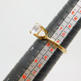 Sterling Silver Gilt Triple Crystal Set Ring Vintage c1970 Size P 1/2