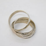 Studio Sterling Silver Planished Trinity Ring Vintage London Size W UK