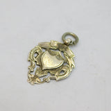 Sterling Silver Shield & Scroll Form Fob Medal Antique 1938 Birmingham