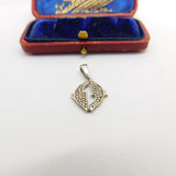 Sterling Silver Twin Dolphin Love Charm Pendant Vintage c1970