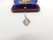 Sterling Silver Twin Dolphin Love Charm Pendant Vintage c1970