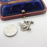 Sterling Silver Spinning Wheel Charm Pendant Vintage c1970