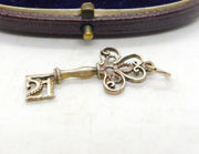 Sterling Silver Commemorative 21st Birthday Key Charm Pendant Vintage c1970