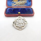 Victorian Sterling Silver Swirl & Floral Pattern Brooch Antique c1860 Kitemark