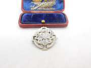 Victorian Sterling Silver Swirl & Floral Pattern Brooch Antique c1860 Kitemark