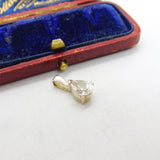 Sterling Silver Diamond Paste Drop Charm Pendant Vintage c1970