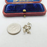 Sterling Silver Crouching Man with a Bow Charm Pendant Vintage c1970