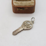 Sterling Silver I Love You Key Charm Pendant Vintage c1970