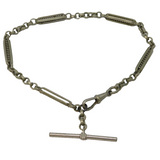 19th Century Silver Plated Fancy Link Albert Watch Chain Antique c1890