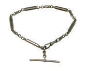 19th Century Silver Plated Fancy Link Albert Watch Chain Antique c1890