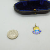 Sterling Silver Bourton-on-the Water Traveler Shield Charm Pendant Vintage c1970