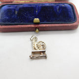 Sterling Silver Spinning Wheel Charm Pendant Vintage c1970