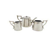 Edwardian Sterling Silver Miniature Three-Piece Teaset Antique Sheffield