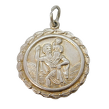 Sterling Silver St Christopher Travel Charm Pendant Vintage c1970