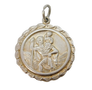 Sterling Silver St Christopher Travel Charm Pendant Vintage c1970