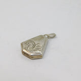 Sterling Silver Top Opening Patterned Locket Charm Pendant Vintage c1970