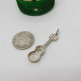 Sterling Silver Guitar Musical Charm Pendant Vintage c1970